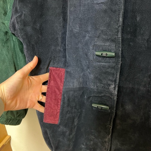 Vintage Genuine Leather Colorblock coat 90’s leather coat Otello pelle coat: L - Picture 10 of 16
